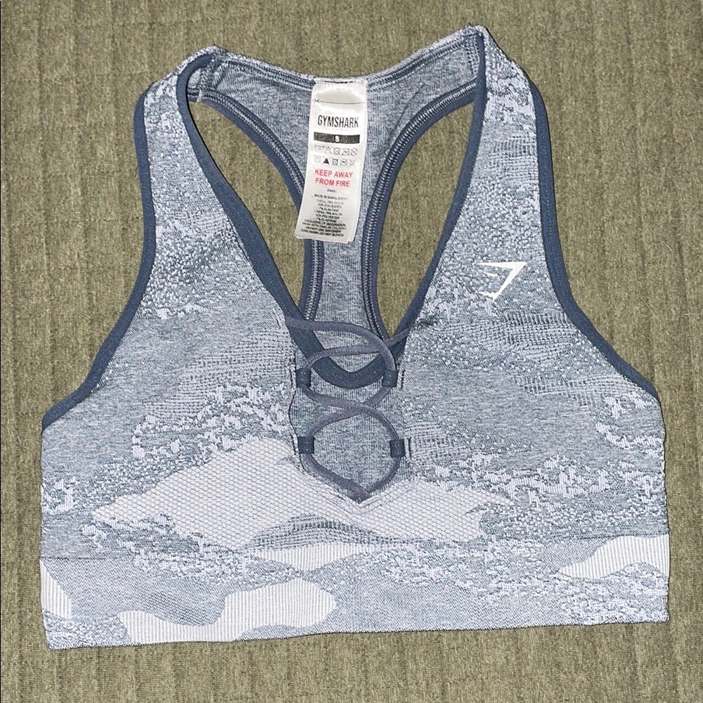 Gymshark Blue Snakeskin Sports Bra Racerback